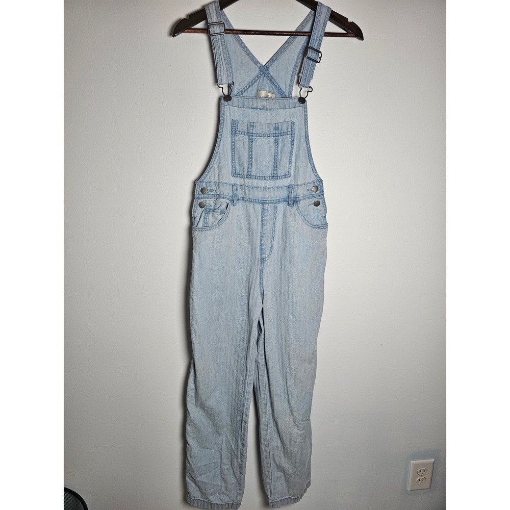 Cottagecore Universal Thread Denim Overalls Womens 4 Blue Herringbone Cotton